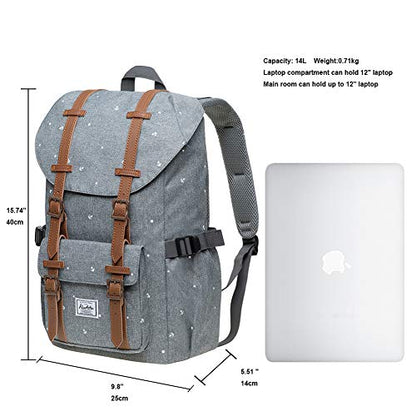 KAUKKO Laptop Outdoor Backpack Traveling Daypack Hiking Rucksack Large Capacity Bag Fits 15.6"(5-13-GREY) - color: Ep13-grey