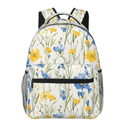 Floral Casual Backpack, Lightweight Laptop Bag Daypack, Botanical Flower Backpacks for Women Girls Teens Students, Spring Wildflower Polyester Bookbag Gifts for School Work Travel Hiking - color: Floral04