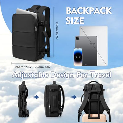 suradar Small Travel Backpack for Women Men,Carry On Backpack Flight Approved Hiking Backpack Rucksack Casual Daypack Personal Item Travel Weekender Essentials Backpacks - color: A2-black, size: Small