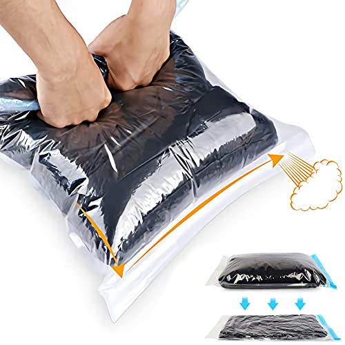 ALMING Compression Bags - Travel Accessories - 10 Pack Space Saver Bags - No Vacuum or Pump Needed - Vacuum Storage Bags for Travel Essentials - Home Packing-Organizers (Blue) - color: Blue