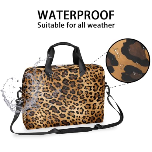 15.6 Laptop Case Retro Leopard Cheetah Animal Print Laptop Bag 16 Inch Briefcase with Shoulder Strap - color: Retro Leopard Cheetah Animal Print
