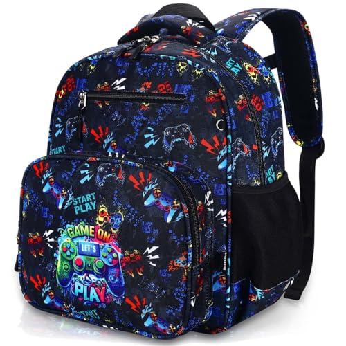 RHCPFOVR Kids Backpack for Girls - Girls Backpack 3-8 Ages Butterfly for Kids 15 Inch School Bookbag for Kindergarten Elementary School Bookbag for Girl 1st 3nd Grade - style: Dark Blue Games