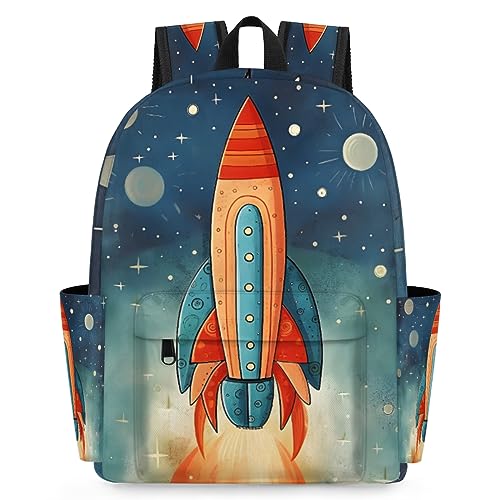 Space Rocket Kids Backpack for Boys Girls Galaxy Planet Preschool Toddler Backpack Kindergarten Nursery Bookbag Travel Children Lightweight School Bag - color: Rocket