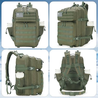 Lovelinks21 45L Tactical Assault Backpack 3 day assault pack with Molle Waterproof backpack Rucksack for Tactical Backpacks (Army green) - color: Army Green