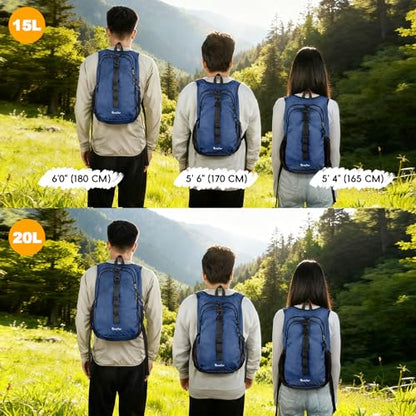 Seektop 15L Small Hiking Backpack for Women Men, Lightweight Hiking Daypack - color: Dark Blue, size: 15L