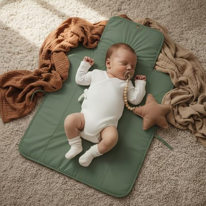 Portable Diaper Changing Pad - Soft and Easy to Clean Diaper Changing Mat for Babies - The Perfect Lightweight and Foldable Pad for Traveling - color: Sage