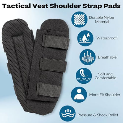 2 Pack Shoulder Strap Pads, Backpack Accessories Nylon Cushion Vest Shoulder Strap Pads with Spacer Mesh Fit for 2" Sling Bags Straps