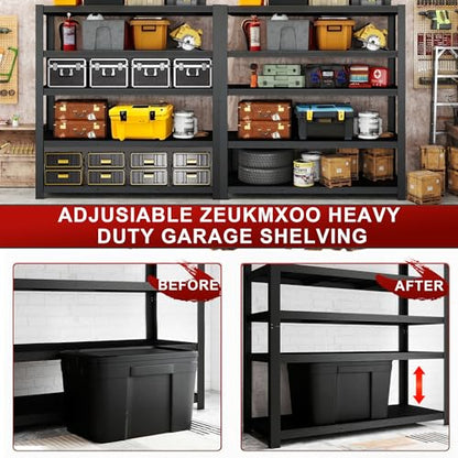 84" H Garage Shelving,Storage Shelves 3050LBS Heavy Duty Storage Shelves,Adjustable Metal Shelving,for Garage,Warehouse,Basement,Pantry 84" H x 55" W x 24" D - size: 84.1x55.1x24.1