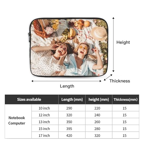 Custom Laptop Sleeve Bag Personalized Laptop Case Add Photo Logo Text Carrying Briefcase Protective Case Computer Notebook Bag (13 inch) - size: 13 inch
