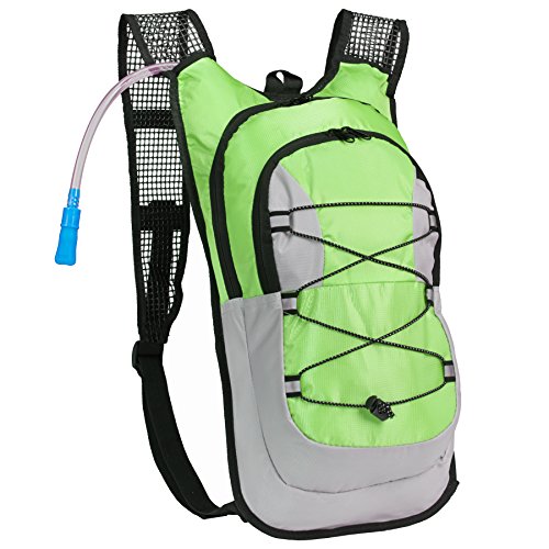 Black Mountain Products Hydration Pack - 2 Liter Water Bladder with Extra Large Storage Compartment - color: Green