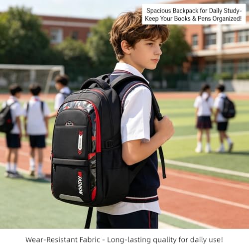 Minimalist Modern Spacious Backpack with Durable Multi-Pocket Design, Stylish Anti-Theft Ultra-Light Daypack (black) - color: Black