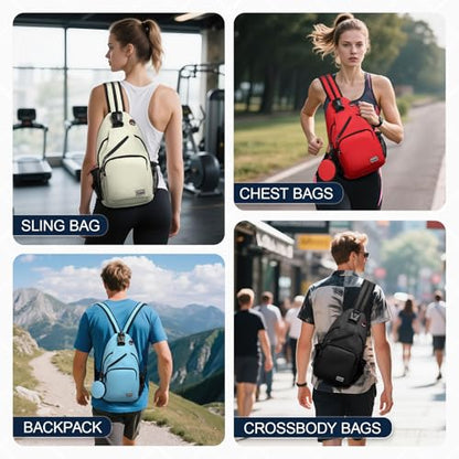 Convertible Sling Bag with Coin Pocket, 11" Tablet Crossbody Mini Backpack with Headphone Jack Casual Pack for Women Men Travel, Black - color: Black, size: Large