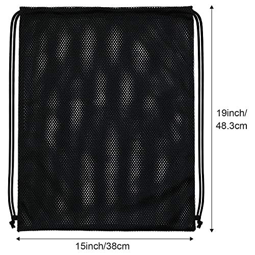 Frienda Mesh Drawstring Backpack Bag Multifunction Mesh Bag, Black - color: Black
