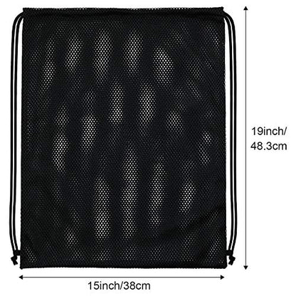 Frienda Mesh Drawstring Backpack Bag Multifunction Mesh Bag, Black - color: Black