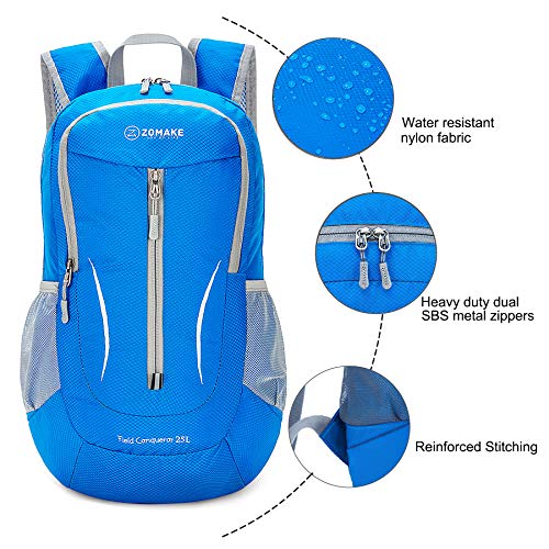 ZOMAKE Ultra Lightweight Packable Backpack 25L, Foldable Hiking Backpacks Water Resistant Small Folding Daypack for Travel(Dark Blue-NEW) - color: Dark Blue-a