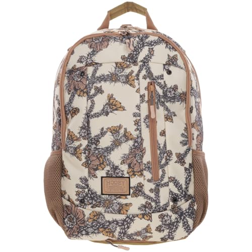 HOOEY Rockstar 20L Backpack - Compact Travel Backpack with Laptop Sleeve - Lightweight, Durable Daypack for Commuting, Hiking & Outdoor Use - Unisex Design (Tan/Cream Floral) - color: Tan/Cream Floral