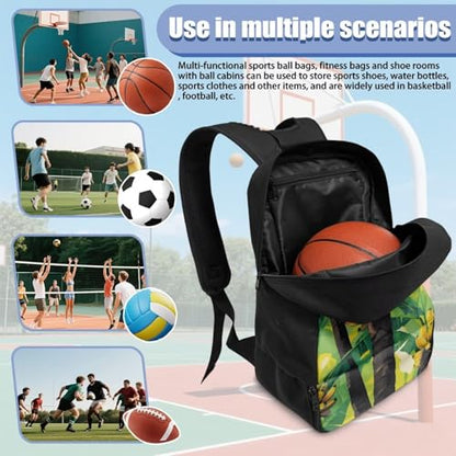 Basketball Backpack With Separate Ball Compartment And Shoes Fit Basketball Volleyball Football - color: Banana