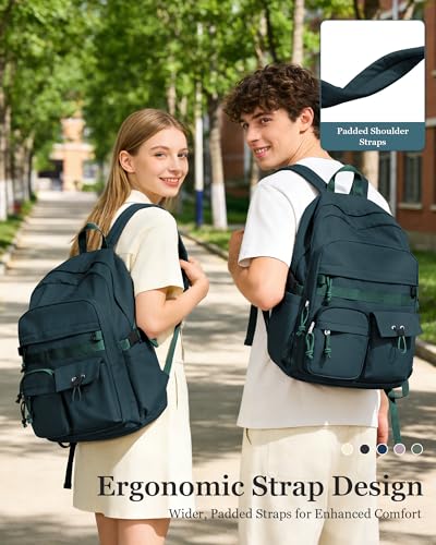 weradar Cute Bookbag For Teen Girs Boys,Middle Students Travel Backpack,Casual Daypackas Backpack For Women Men,Aesthetic School Backpacks With Lots of Pockets(Green) - color: A4-green