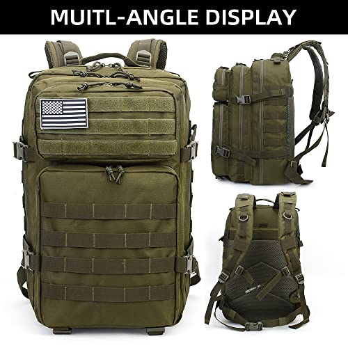 Lovelinks21 Hiking Assault Backpack Waterproof Motorcycle Backpack Bug Out Pack Rucksack for Outdoor Hiking - color: Green-2