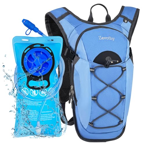 Zavothy Hydration Backpack with 2L Hydration Bladder Water Backpack for Hiking Hydration Pack for Running Cycling Hiking - color: Blue