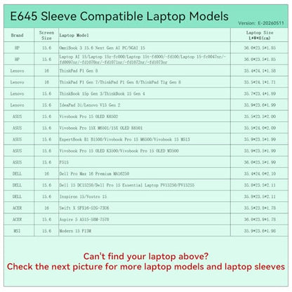 Smatree Elite Laptop Sleeve for 15.6-16 inch HP Laptop 15/OmniBook 3, Lenovo ThinkPad/ThinkBook/IdeaPad, ASUS Vivobook Pro 15/ExpertBook, DELL Inspiron, ACER, Protective Laptop Case with Pocket(E645) - size: 15.6 inch/E645/Size: 37.2*24.7cm|