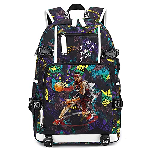 Basketball Player 3 Multifunction Backpack Travel Laptop Fans bag For Men Women - color: Blue - 1