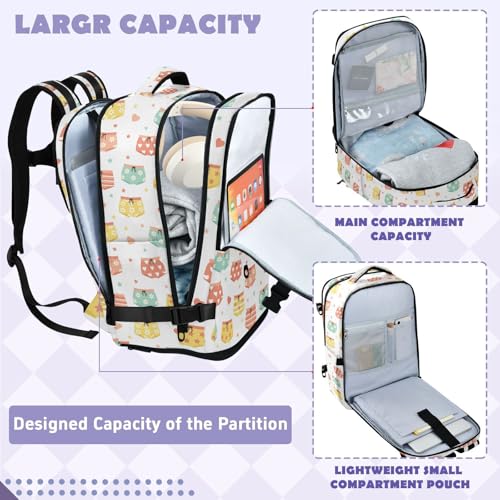 Travel Backpack with Shoe Compartment, 20L Large Capacity Laptop Backpack for Men Women, Shorts Pattern Daypack for Traveling Hiking Carry On