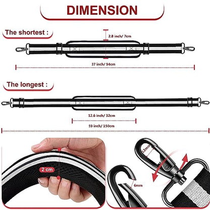 ZINMARK Shoulder Strap 59 inch, Extra-Thick Fixed Cushion Pad and Dual Clasps Universal Replacement Strap for Bags, Camera, Crossbody，Lawn mower -Black White Black Stripe - color: Black White Black Stripe