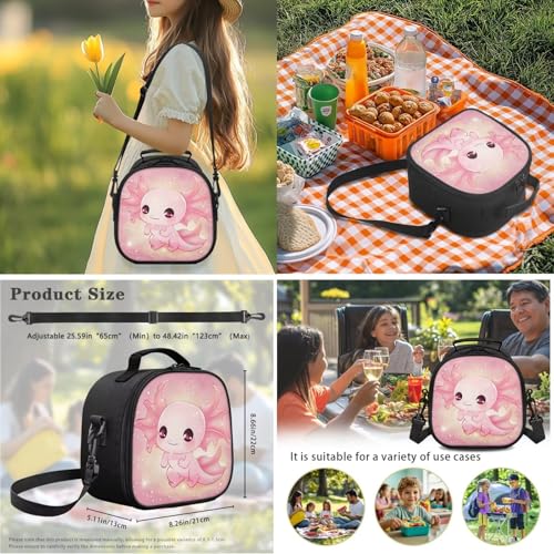 Axolotl Backpack School Bag for Kids Boys Girls 3PCS School Backpacks Bookbag with Insulated Lunch Bag with Pencil Case for Elementary School - color: Axolotl
