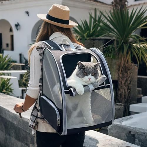 Cat Carrier Soft Sided Pet Carrier Backpack Airline Approved cat Bag for Cats & Dogs - Collapsible, 270° Breathable Design with 1 Pet Poop Bag+ 5 Leak-Proof Pee Pads, Ideal for Small/Medium Pets