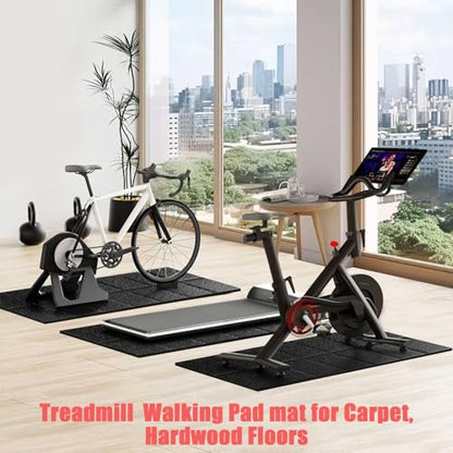 Treadmill Walking Pad Mat for Carpet, for Hardwood Floors, 68"x24", Mat for Under Treadmill/Walking pad/Bike on Carpet, 1/5" Thick Exercise Equipment Mat, No Slip, Noise Shock Absorption - size: 68.1"L x 24"W x 0.2"Th