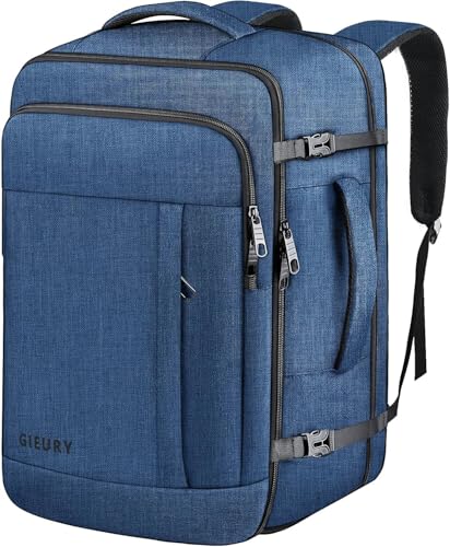 Carry On Backpack, Extra Large 50L Travel Backpack for Men & Women, Expandable Backpack For Airplanes, 17 Inch Laptop Backpack, Luggage Suitcase 40L Daypack Lightweight Business Weekender Bag, Blue - color: Blue, size: 2X-Large(20"x14"x10")
