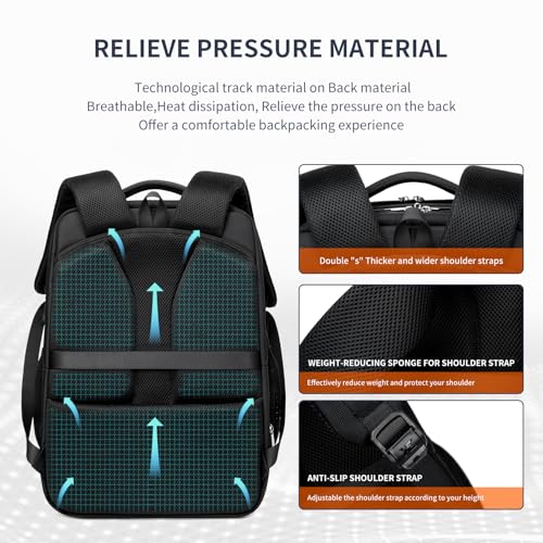 DUSLANG Laptop Backpack,Business Travel Anti Theft Slim Durable Laptops Backpack with USB Charging Port,Water Resistant College Computer Bag for Women & Men Fits 15.6 Inch Laptop and Notebook, Black - color: Black -a