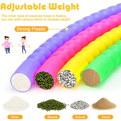 Vinsot Toy Hoop Detachable Plastic Hoops Exercise Equipment Toy Adjustable Rings for Sports Party Game Dance Pet Training - color: Vinsot