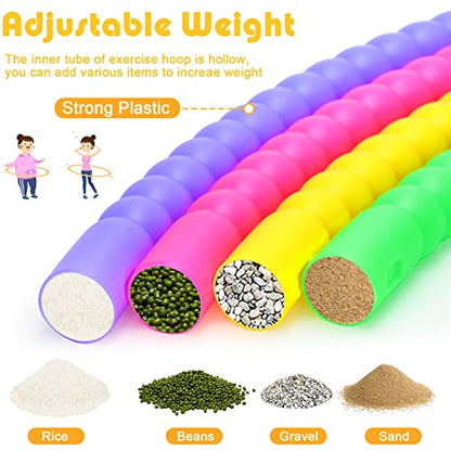 Vinsot Toy Hoop Detachable Plastic Hoops Exercise Equipment Toy Adjustable Rings for Sports Party Game Dance Pet Training - color: Vinsot