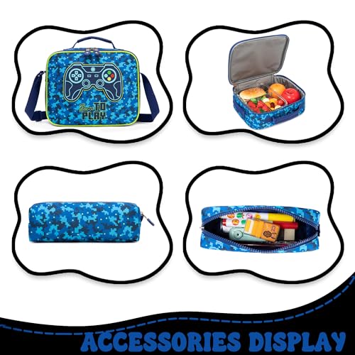 Kids Rolling Backpack with Wheels for Elementary Preschool Students 16inch Boys Travel Luggage Carry on Backpack for Boys Ages 6-8 - color: B Game