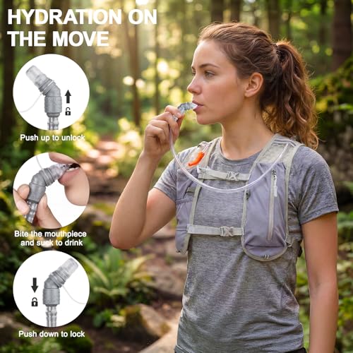 KUYOU Running Vest for Women & Men, Lightweight Hydration Backpack with 2L Water Bladder, Water Backpack for Trail Running, Hiking, Cycling & Marathon - color: Grey