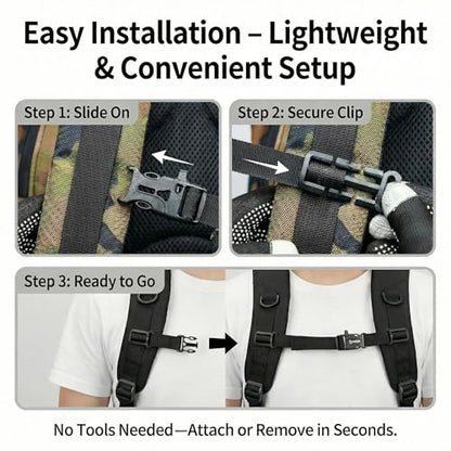 2Pcs Backpack Chest Strap Add On Adjustable Sternum Straps for Backpacks with 20MM Webbing Back Pack Harness Clip with Buckle for Hiking Travel Outdoor Use