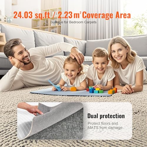 VEVOR Rug Pad 1/2" Thick 72" x 48", Area Rug Pad Dual Surface Protective Cushioning Carpet Pad, Polyester Felt + Latex, 1-2㎡ Area Carpet Padding Rug Cushion for All Floors(Without Slip Resistance) - size: 4' x 6' (Rectangular)
