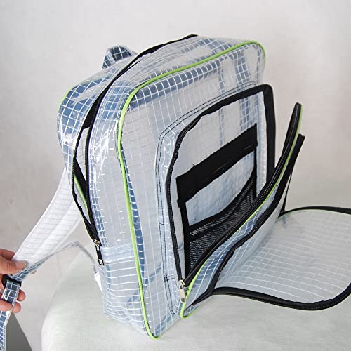 ESD 15.7inch 40cm*35cm*15cm anti-static clear backpack,cleanroom engineer tool bag full cover pvc for put computer tool working in clean room 1PCS … - color: One Piece Green Small