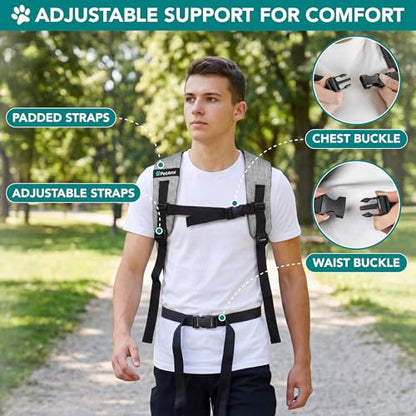 PetAmi Expandable Dog Backpack Carrier for Cats & Pets, Breathable Cat Carrier Backpack with Top Window & Multi-Entry, Ventilated Foldable Travel Carrier for Small Medium Pets up to 18 lbs, Light Gray - color: Gray