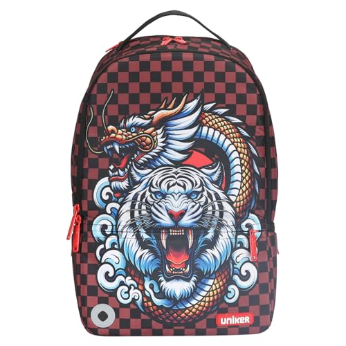 Graffiti Backpack, Designer Laptop Backpack for 15.6 Inch Work,Water Resistant Backpack Computer Bag, DragonTiger - color: Dragontiger