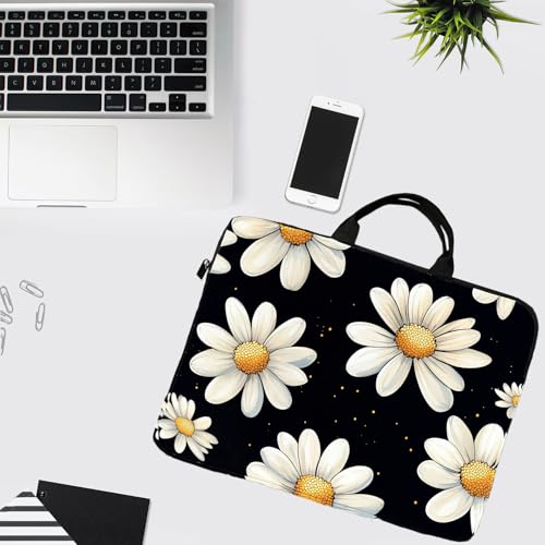 15-Inch Laptop Sleeve – Stylish, Lightweight, Shockproof, Water-Resistant Case for Lenovo, HP, Dell, Asus Notebooks - Daisy - color: Daisy