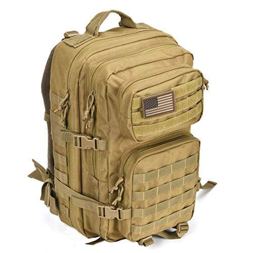 REEBOW GEAR Military Tactical Backpack Army 3 Day Assault Pack Molle Bag Rucksack - color: Tan
