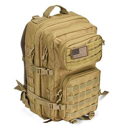 REEBOW GEAR Military Tactical Backpack Army 3 Day Assault Pack Molle Bag Rucksack - color: Tan
