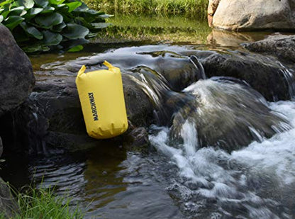 MARCHWAY Floating Waterproof Dry Bag Backpack 5L/10L/20L/30L/40L, Roll Top Sack Keeps Gear Dry for Kayaking, Rafting, Boating, Swimming, Camping, Hiking, Beach, Fishing - color: Lemon Yellow, size: 5L