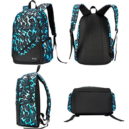 bunie School Backpack for Boys Large Bookbag Boys Backpacks Elementary Middle High School Bags Kids Cool Back Pack Children 7 8 9 10 11 12 13 14 15 16 Years Old (Blue) - color: Blue