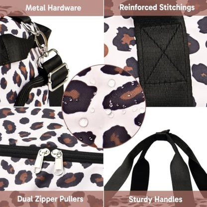 Eslcorri Gym Travel Duffel Bag Backpack with Shoe/Wet Compartment, Leopard - color: 42L-Cheetah