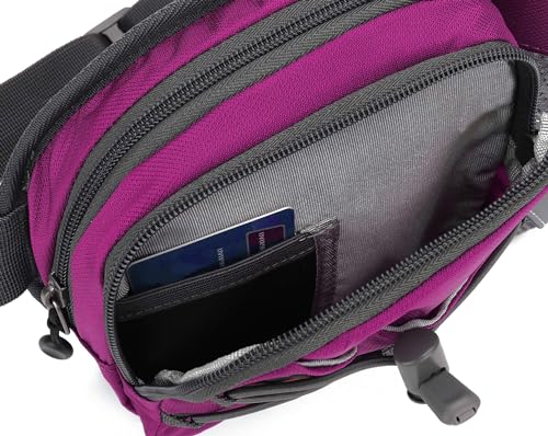 Waist Pack with Water Bottle Holder for Running Walking Hiking Fanny Pack Hydration Belt - color: Red