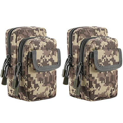 FRTKK 2 Pack Molle Pouches - Tactical Compact Water-Resistant EDC Pouch Bag Small Utility Pouch - color: 2 Pack-ACU 2